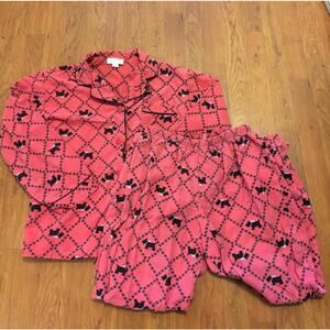 Sleep Tight Women’s Vintage Pajama Set Red Scottish Terrior Size Small